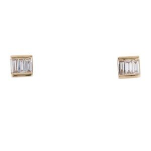 EF Collection Baguette Diamond Stud Earrings, 14K gold